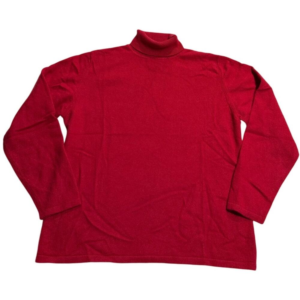 Charter Club 100% Cashmere Sweater Turtleneck Womens Large Long Sleeve Red